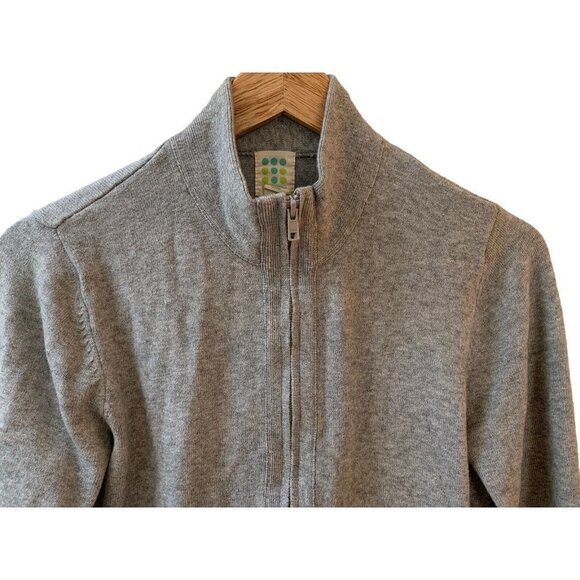 Title Nine Sweater Jacket Wool Cotton Blend Gray Full Zip Mock Neck Cardigan S - Picture 6 of 10